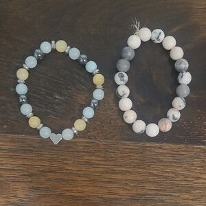 Elegant Beaded Bracelet Set - Blue, Yellow, Gray & Pink